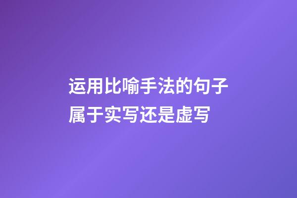 运用比喻手法的句子属于实写还是虚写