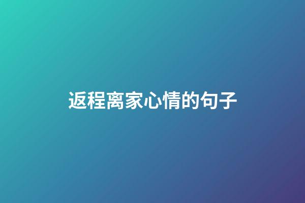 返程离家心情的句子