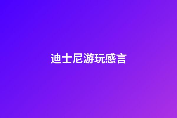 迪士尼游玩感言