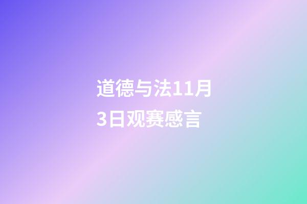 道德与法11月3日观赛感言