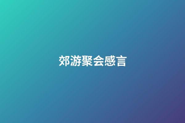 郊游聚会感言