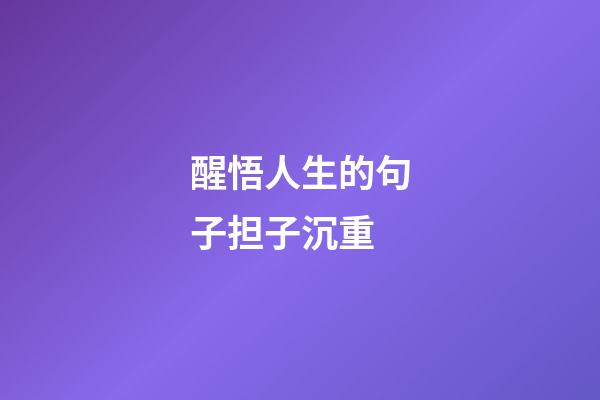 醒悟人生的句子担子沉重