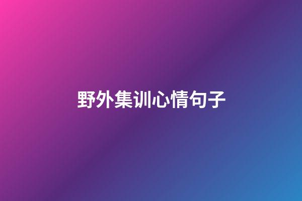 野外集训心情句子