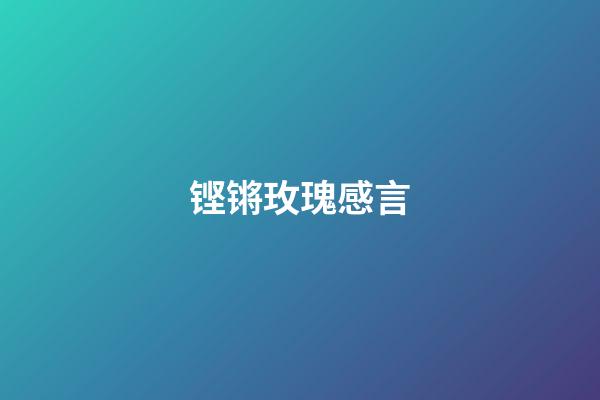 铿锵玫瑰感言