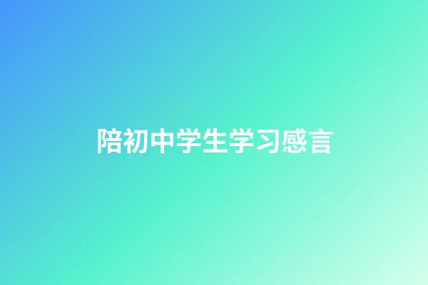 陪初中学生学习感言