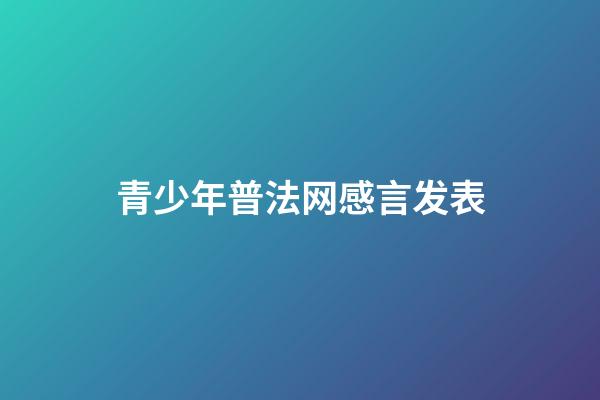 青少年普法网感言发表