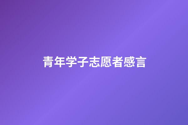 青年学子志愿者感言