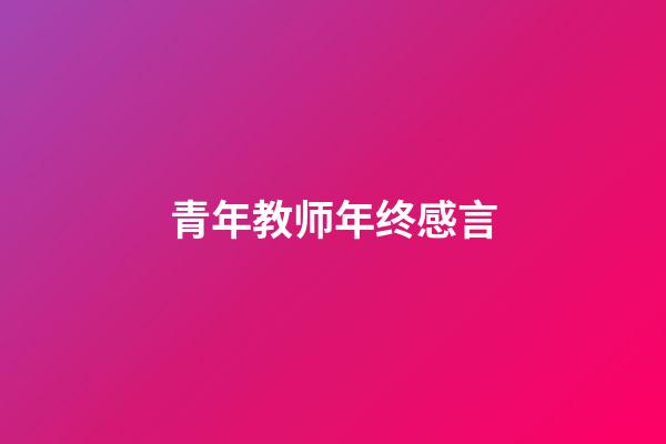 青年教师年终感言