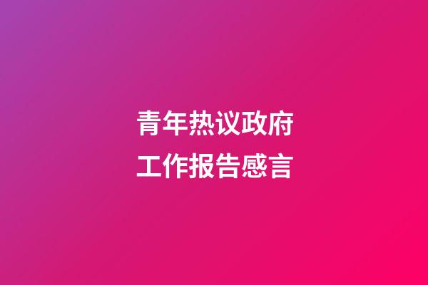 青年热议政府工作报告感言