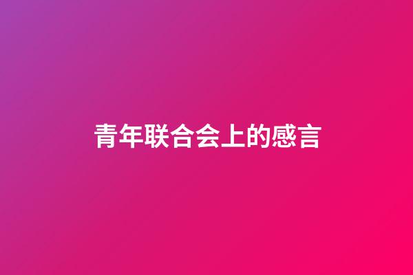 青年联合会上的感言