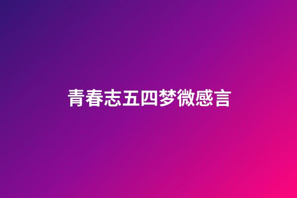 青春志五四梦微感言