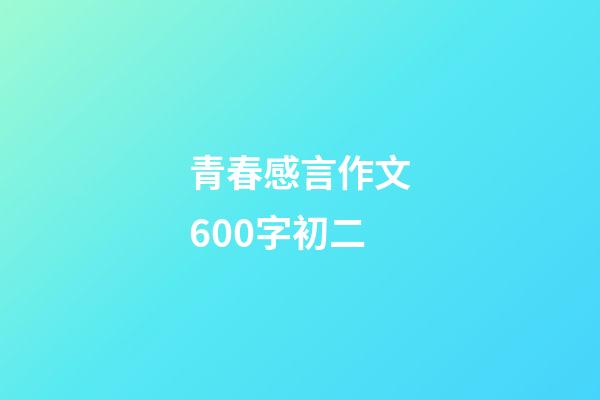 青春感言作文600字初二