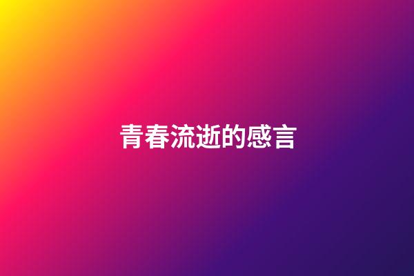 青春流逝的感言