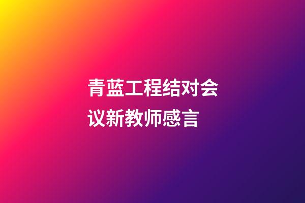 青蓝工程结对会议新教师感言