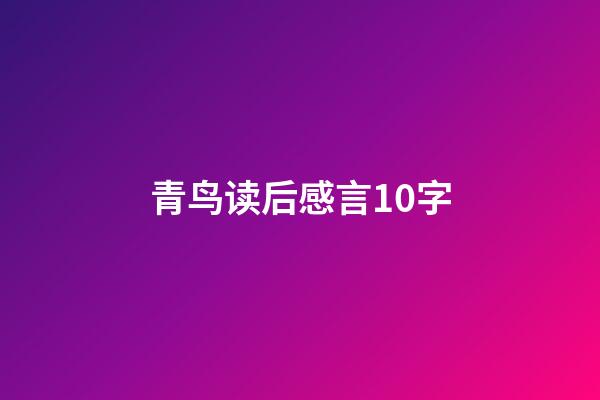 青鸟读后感言10字