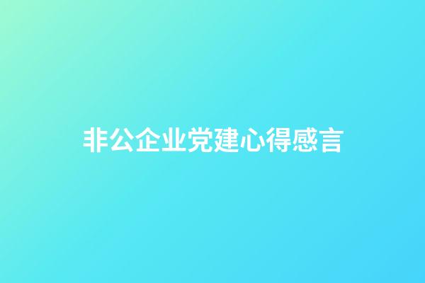 非公企业党建心得感言