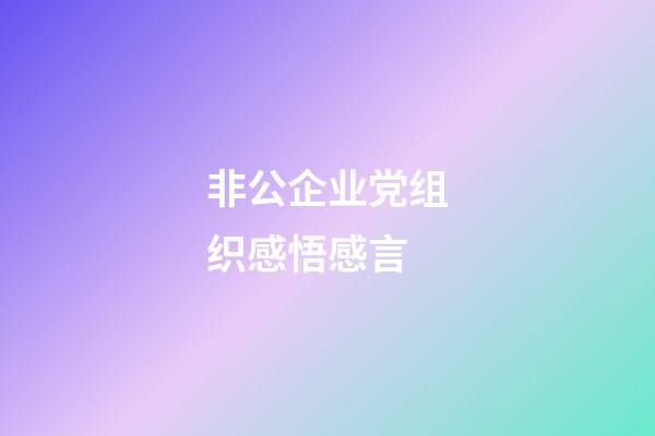 非公企业党组织感悟感言