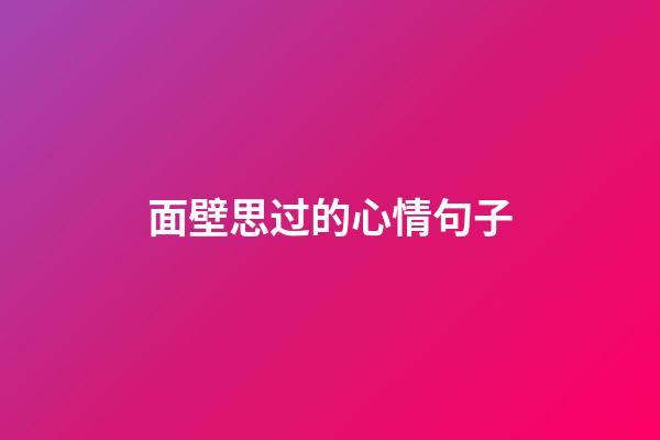 面壁思过的心情句子