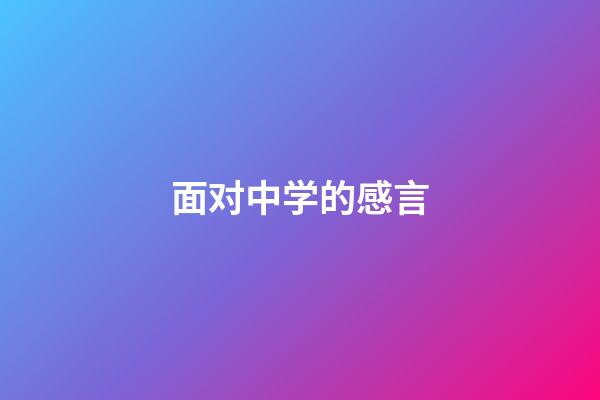 面对中学的感言