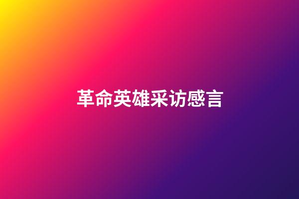 革命英雄采访感言