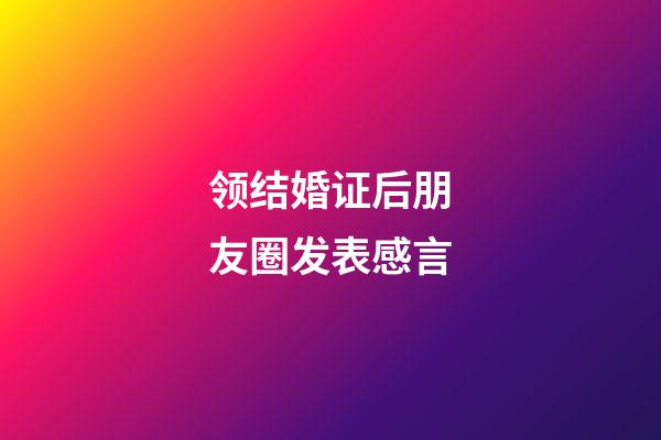 领结婚证后朋友圈发表感言