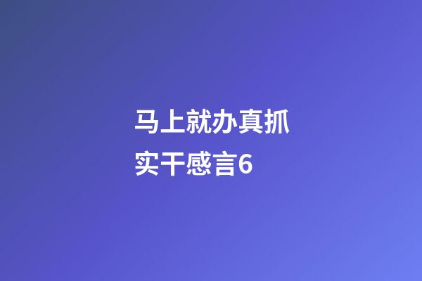 马上就办真抓实干感言6