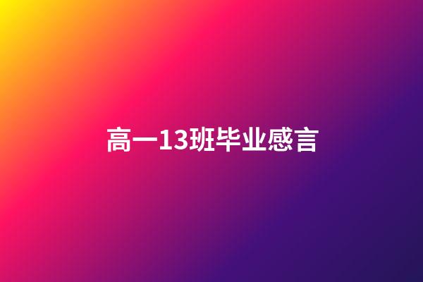 高一13班毕业感言