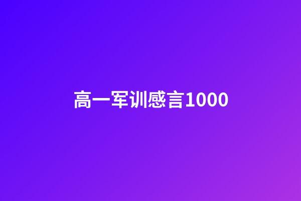 高一军训感言1000