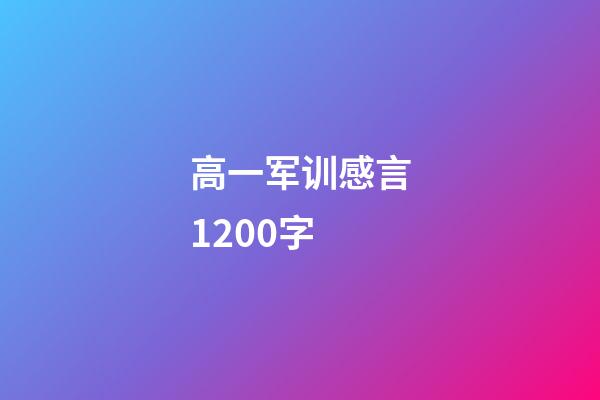 高一军训感言1200字