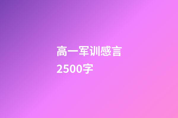 高一军训感言2500字