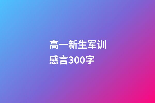 高一新生军训感言300字