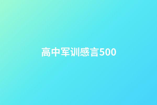 高中军训感言500