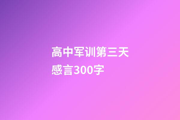 高中军训第三天感言300字