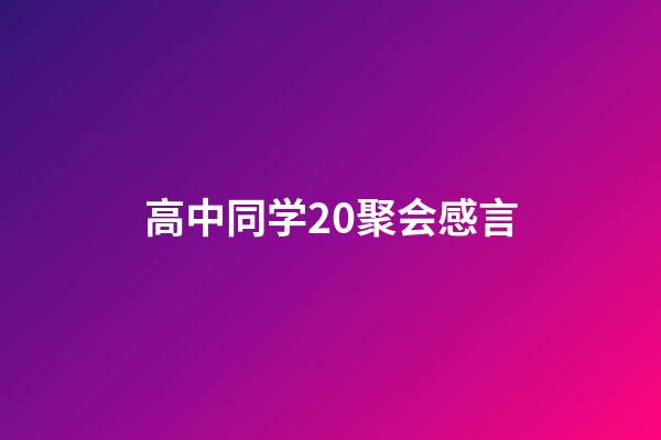 高中同学20聚会感言