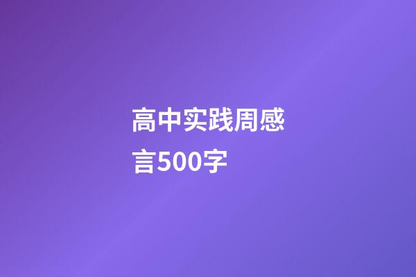 高中实践周感言500字