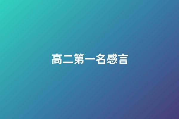 高二第一名感言