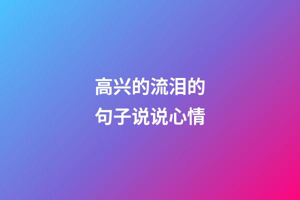 高兴的流泪的句子说说心情