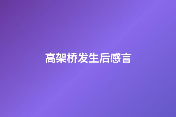 高架桥发生后感言