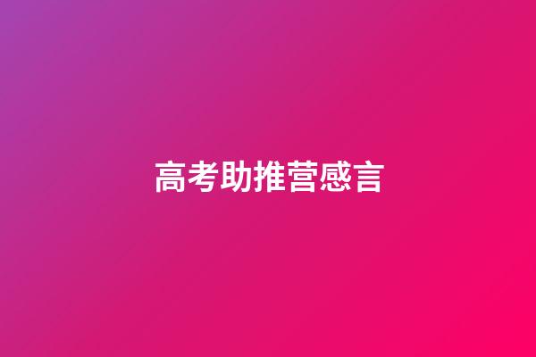 高考助推营感言