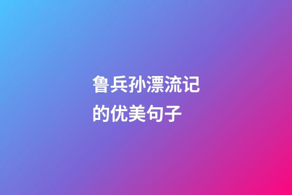 鲁兵孙漂流记的优美句子